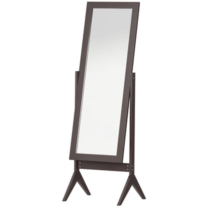 Full Length Mirror, Free Standing Full Body Mirror with Rectangular Frame, Adjustable Angle for Dressing Room, Bedroom, 