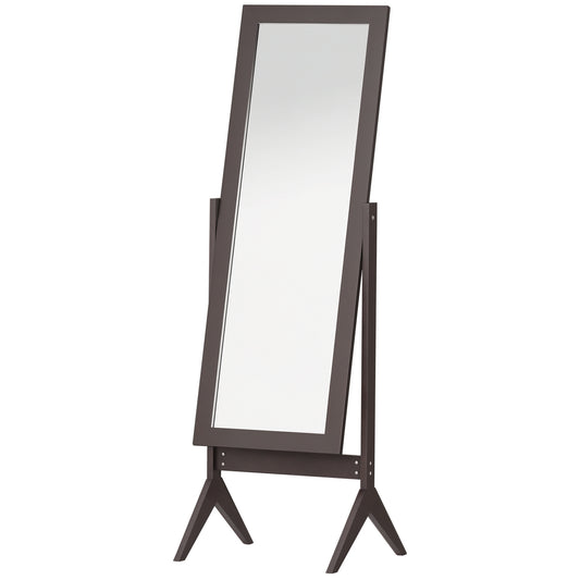 Full Length Mirror, Free Standing Full Body Mirror with Rectangular Frame, Adjustable Angle for Dressing Room, Bedroom, 