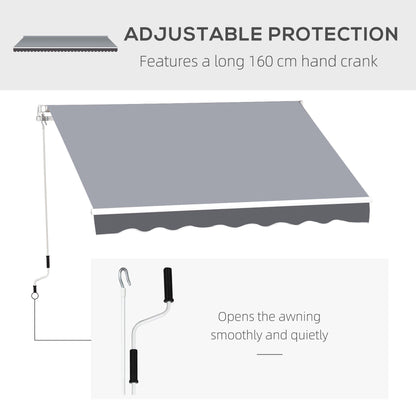 8' x 7' Retractable Awning, Patio Awnings, Sunshade Shelter with 280 g/m² UV & Water-Resistant Fabric and Aluminum Frame