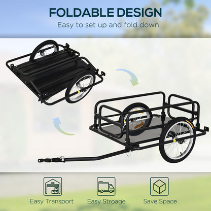 VarietyKart Folding Bicycle Cargo Trailer Utility Bike Cart Travel Luggage Carrier Garden Patio Tool New, Black