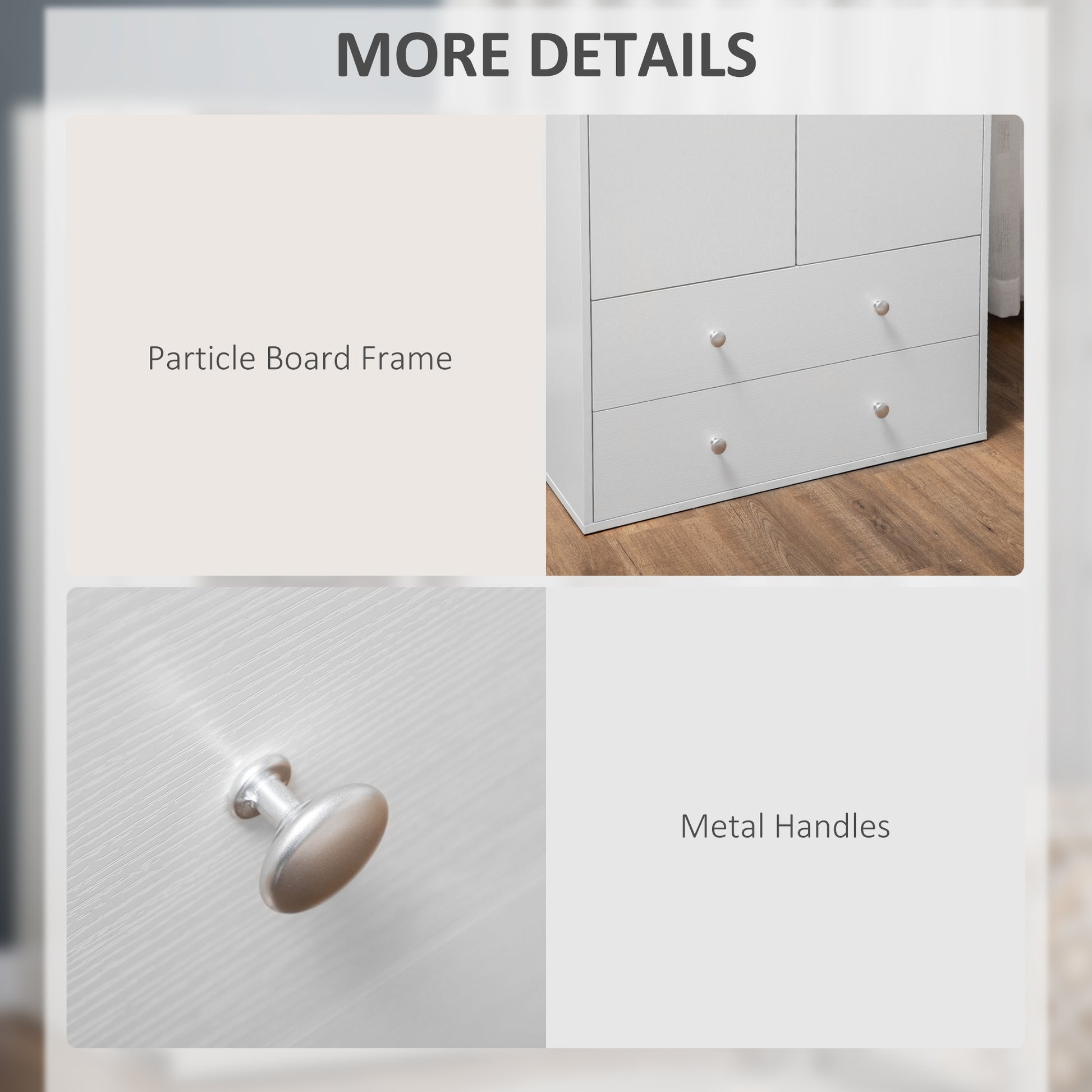 Armoire Wardrobe Closet with 2 Drawers, 71" Tall Wardrobe Cabinet with Hanging Rod, 2 Door Bedroom Armoires, Modern Clot