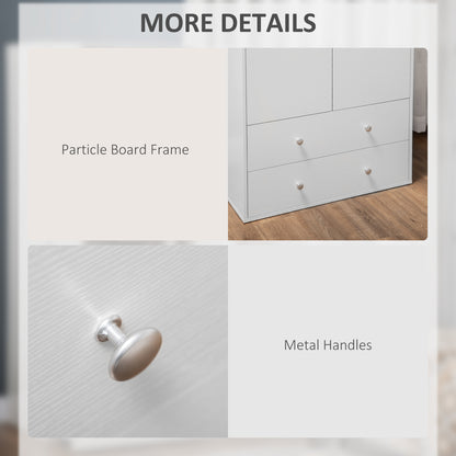 Armoire Wardrobe Closet with 2 Drawers, 71" Tall Wardrobe Cabinet with Hanging Rod, 2 Door Bedroom Armoires, Modern Clot