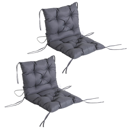 Patio Chair Cushions Set of 2, 39" x 20" x 3" Outdoor Tufted Cushion Set with Ties for Indoor Outdoor Garden Furniture, 