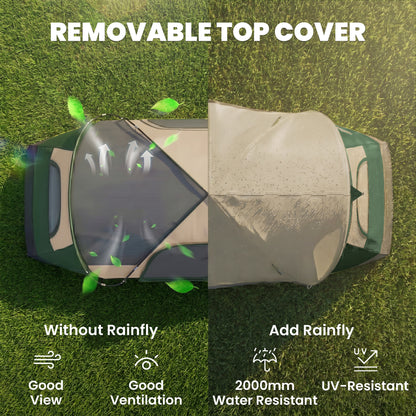 Camping Tent for 6 Man with 2000mm Waterproof Rainfly and Carry Bag for Fishing Hiking Festival, Dark Green