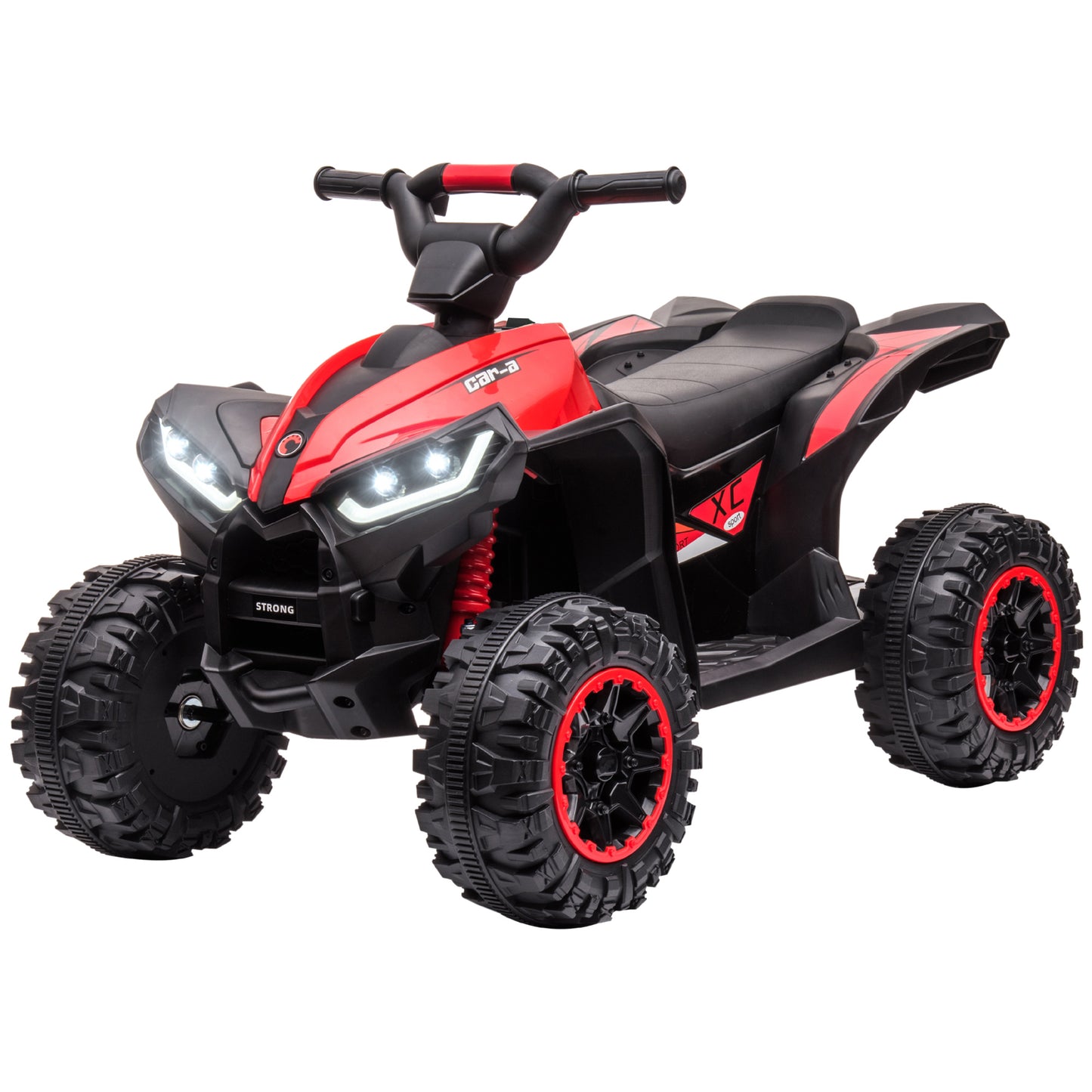 VarietyKart Kids 4 Wheeler Quad with Music, Headlights, High & Low Speed, Kids ATV for 3-5 Years Old Boys & Girl, Red