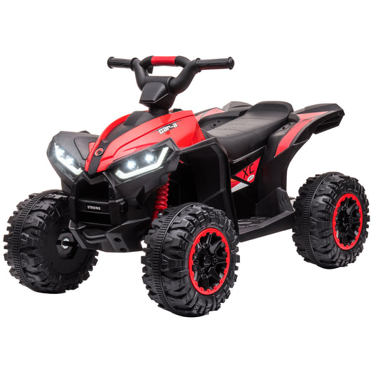 VarietyKart Kids 4 Wheeler Quad with Music, Headlights, High & Low Speed, Kids ATV for 3-5 Years Old Boys & Girl, Red