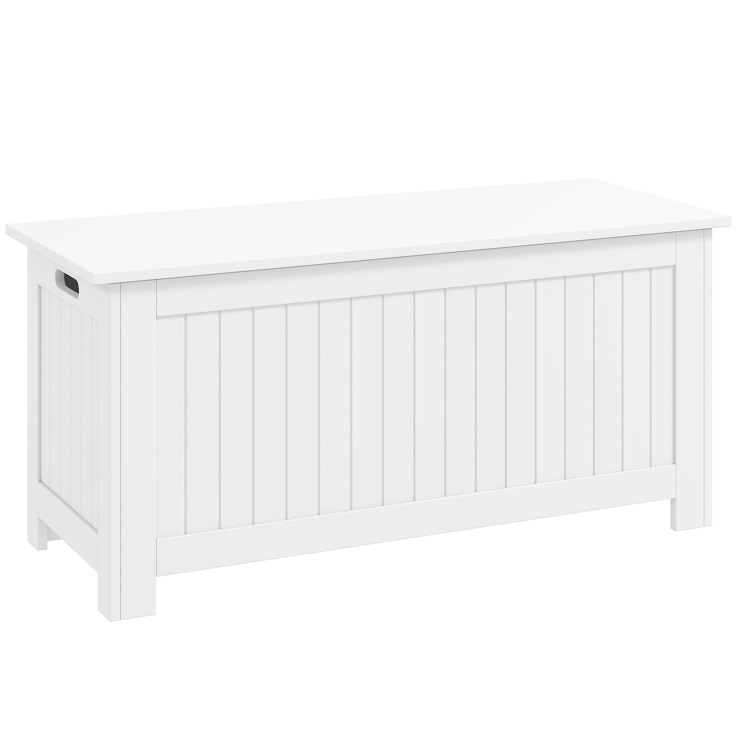 Large Storage Box Storage Trunk Cabinet Container with Lid and 2 Safety Hinges, White