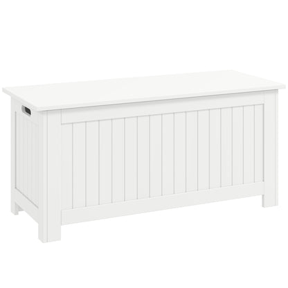 Large Storage Box Storage Trunk Cabinet Container with Lid and 2 Safety Hinges, White