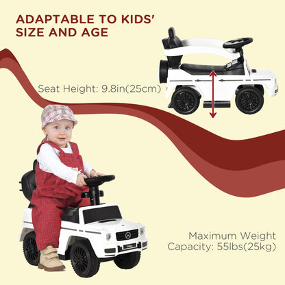 VarietyKart Mercedes-Benz G350 Licensed Push Car, 3-in-1 Toddler Sliding Car with Horn, Steering, Foot Rest, Seat Storag