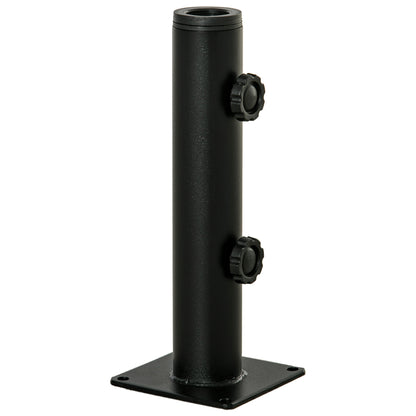 Deck Mount Umbrella Holder, Outdoor Umbrella Base Stand for Deck, Dock, Patios Garden, Pontoon, Black
