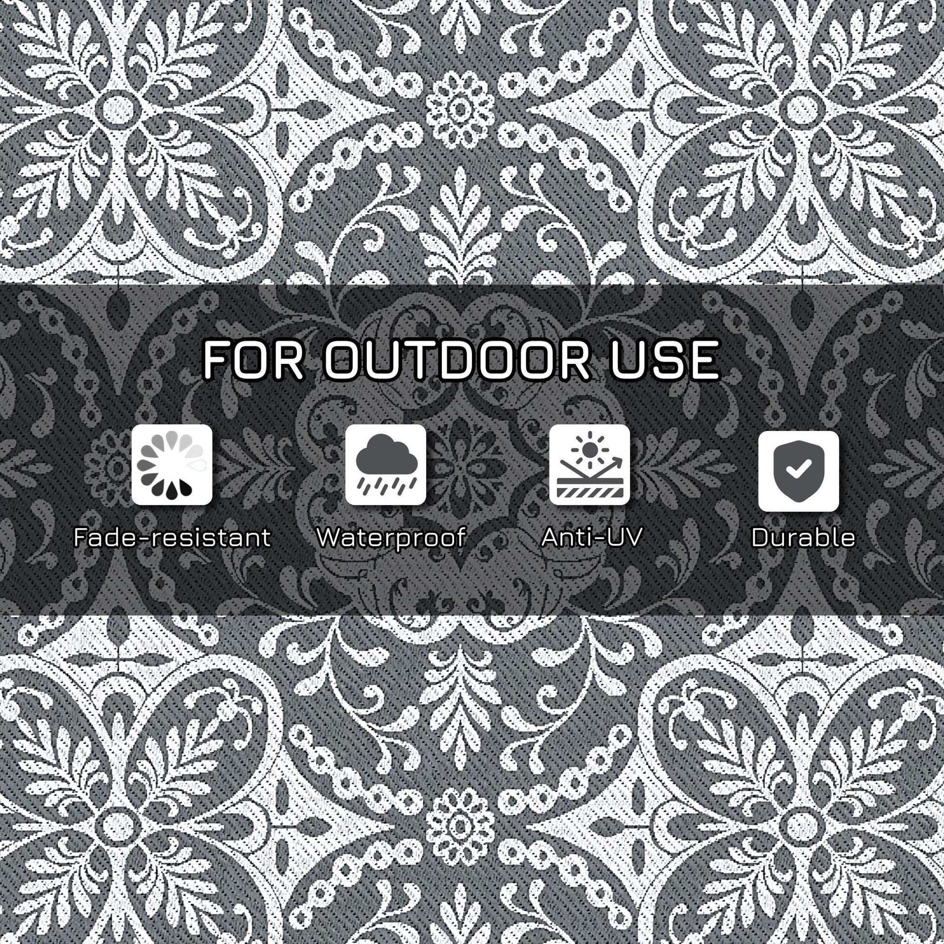 Portable Outdoor Rug with Carry Bag, 9' x 12' Reversible Mat, Waterproof Plastic Straw RV Rug for Backyard, Deck, Picnic