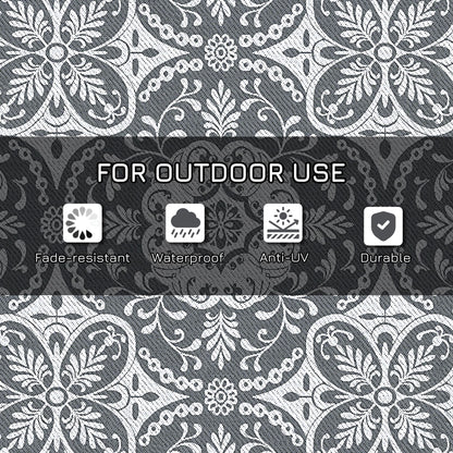 Portable Outdoor Rug with Carry Bag, 9' x 12' Reversible Mat, Waterproof Plastic Straw RV Rug for Backyard, Deck, Picnic