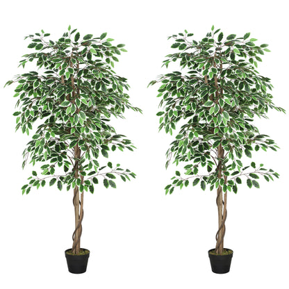 5.3 FT Artificial Tree, Indoor Fake Ficus with Pot, for Home Office Living Room Decor