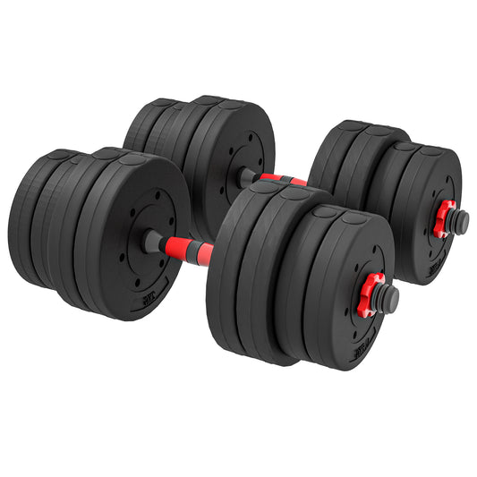 Soozier 66lbs 2-in-1 Adjustable Dumbbells Weight Set, Dumbbell Hand Weights Barbell for Body Fitness, Lifting Training f
