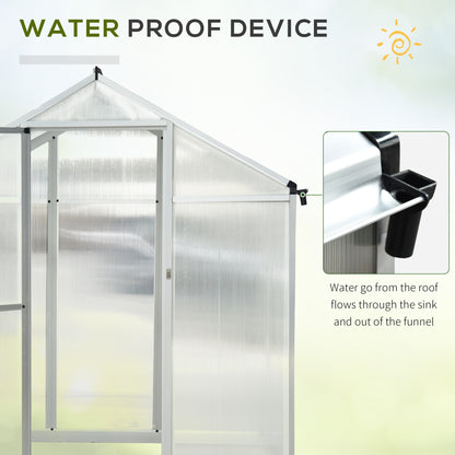 6' x 10' x 6.4' Walk-in Garden Greenhouse Polycarbonate Panels Plants Flower Growth Shed Cold Frame Outdoor Portable War
