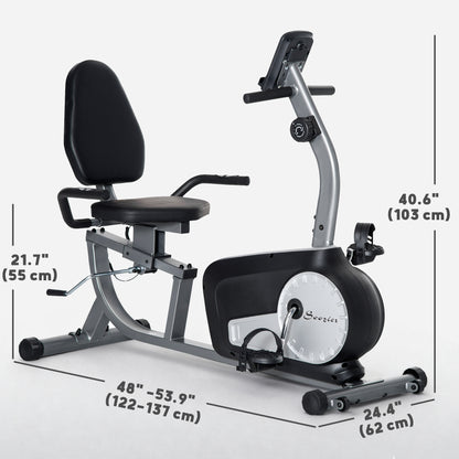 Soozier Exercise Bike, Stationary Bike with 8-Level Magnetic Resistance, LCD Display, Adjustable Seat and Backrest for H