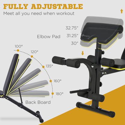 Soozier Adjustable Weight Bench, Sit Up Dumbbell Bench, Multi-Functional Purpose Hyper Extension Workout Bench with Adju