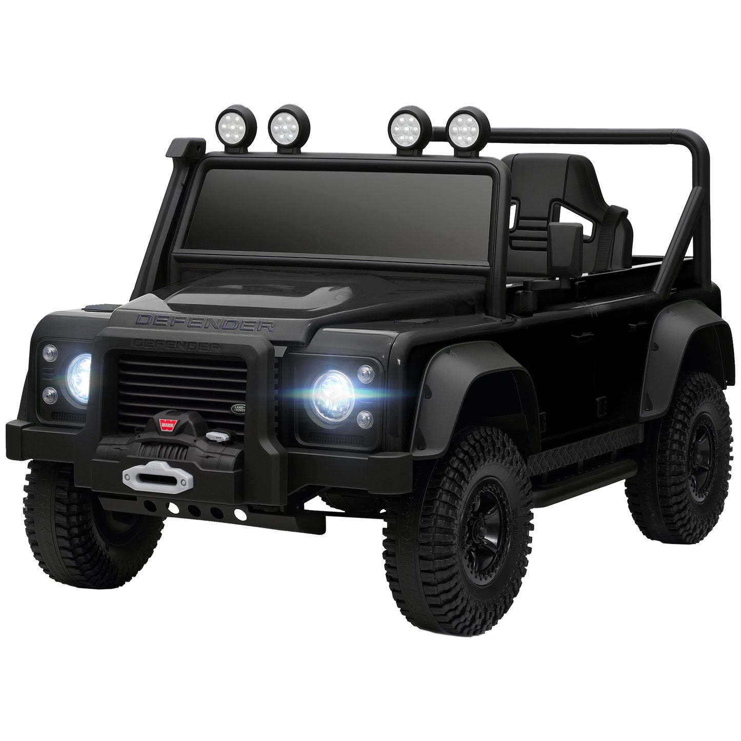 Qaba Land Rover Licensed Kids Ride on Truck with Remote Control, Spring Suspension, LED Lights, 3 Speed for Ages 3-5, Bl