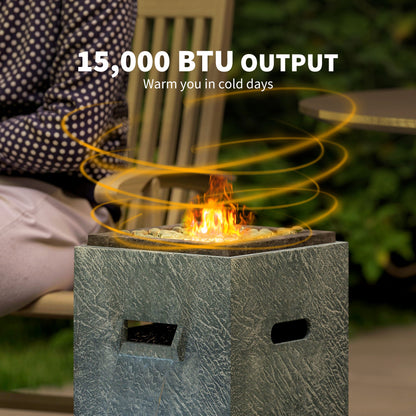 16.5" x 11" x 22.4" Propane Fire Pit Table with Fountain, 15000 BTU Outdoor Gas Fire Table with LED Light Adjustable Wat