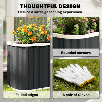 Galvanized Raised Garden Bed, Deep Root Planter Box, Outdoor Garden Bed with Plant Labels, 5' x 2' x 2', Dark Grey