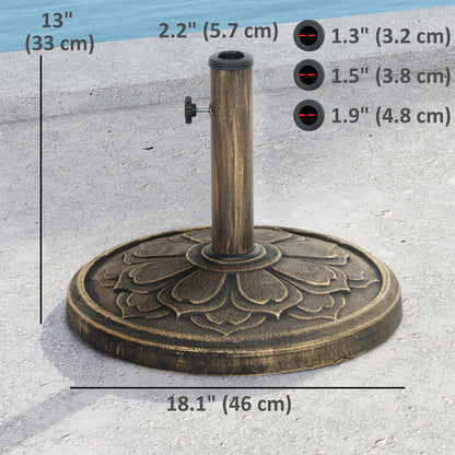 26 lbs Resin Round Patio Umbrella Base, Umbrella Stand Base, Outdoor Umbrella Stand for 1.3"/1.5"/1.9" Umbrella Poles fo