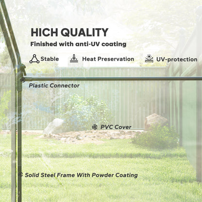6'x3.3'x5.5' Walk-in Garden Greenhouse with Door and Window, Portable Mini Greenhouse for Plants Flowers Herbs, Steel Ou
