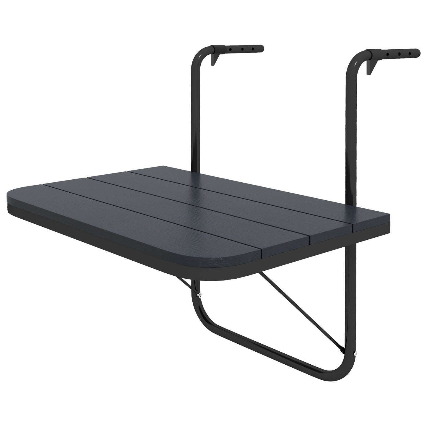 Outdoor Hanging Table, Adjustable Balcony Railing Table, Aluminum Mounting Wall Desk Rack, Foldable Outdoor Flower Stand