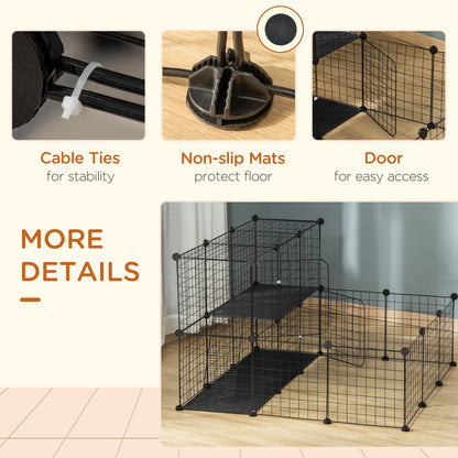 Small Animal Cage Rabbit Cage with Door, Guinea Pig Playpen, Small Animal Fence for Bunny, Chinchilla, Freret, Chinchill