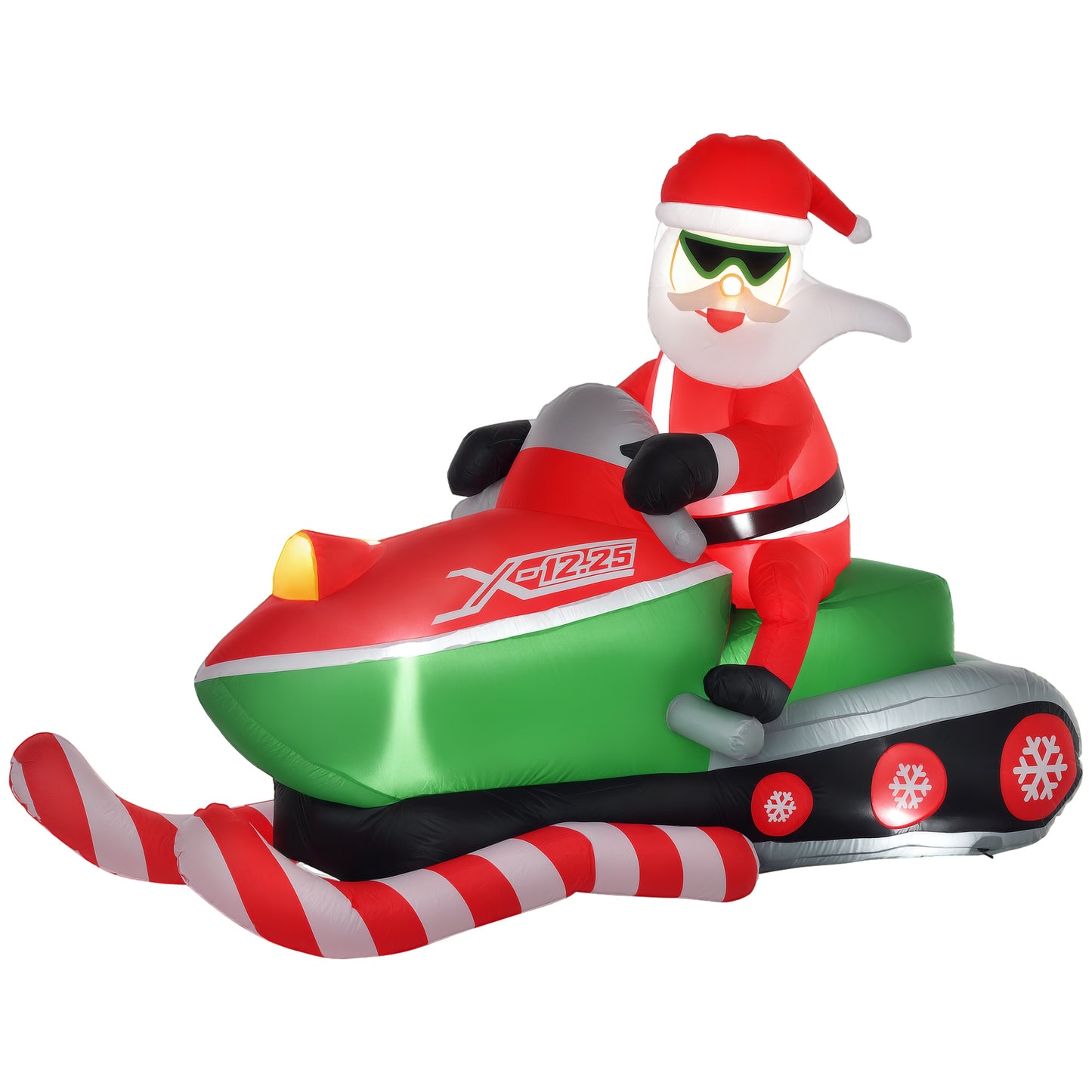 5.2ft Christmas Inflatable Santa Claus with Snowmobile, LED Lighted  for Home Indoor Outdoor Garden Lawn Decoration Part