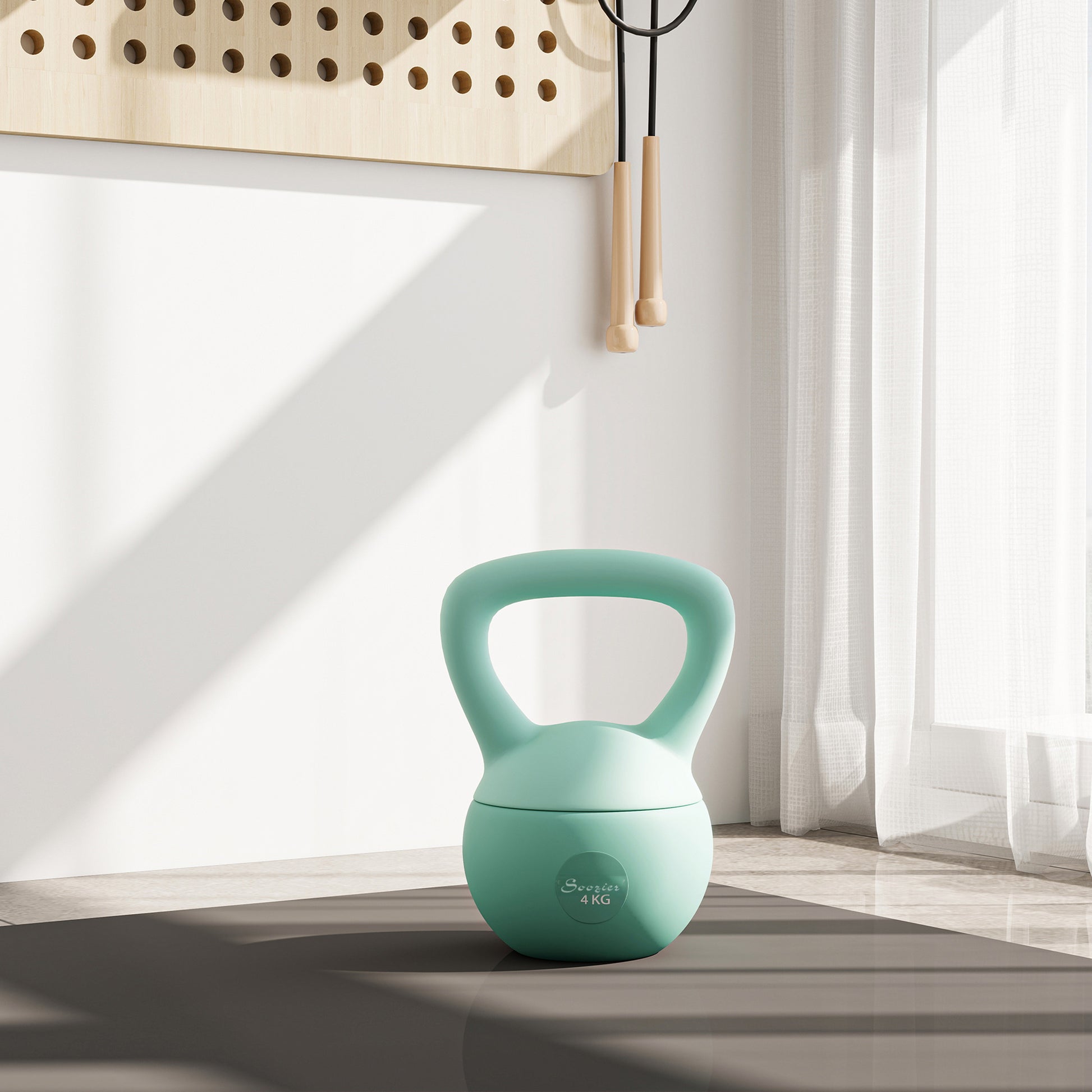 Soozier 9 lb Soft Kettlebell, Sand Filled Weight w/ Grip Handle, Kettlebell Weight for Full Body Workout, Green
