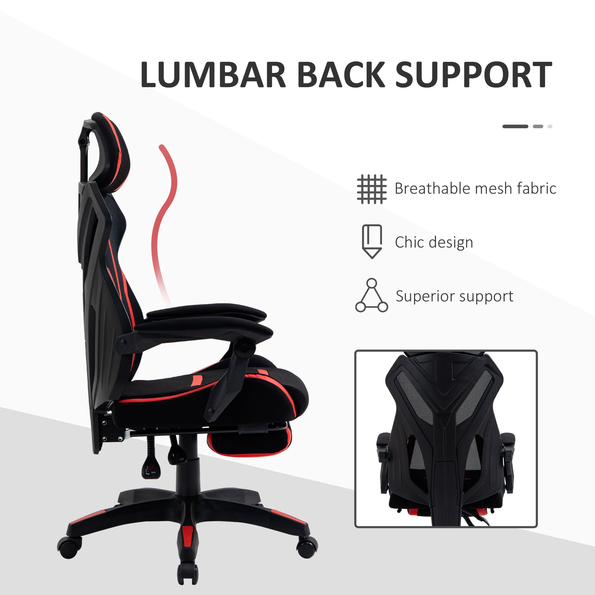 Racing Gaming Chair, Ergonomic Computer Chair with Footrest, Headrest, High Back Recliner Swivel Seat with Adjustable He