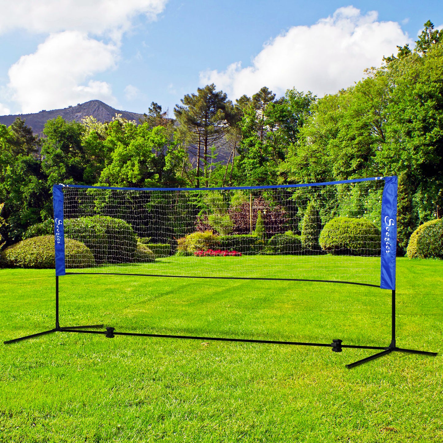 Soozier 10ft Badminton Net, Height Adjustable Outdoor Sports Net with Carry Bag, for Tennis, Pickleball and Volleyball, 