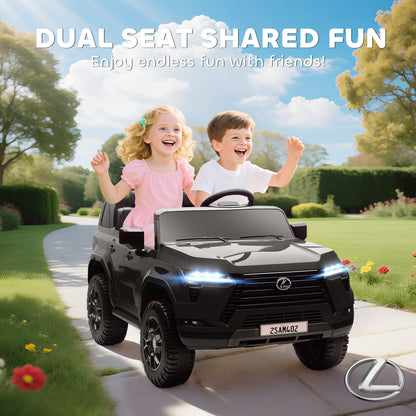 Qaba 12V Ride On Car, Licensed Lexus GX550, 2-Seater Kids Electric Vehicle with Remote Control and Suspension System, Bl