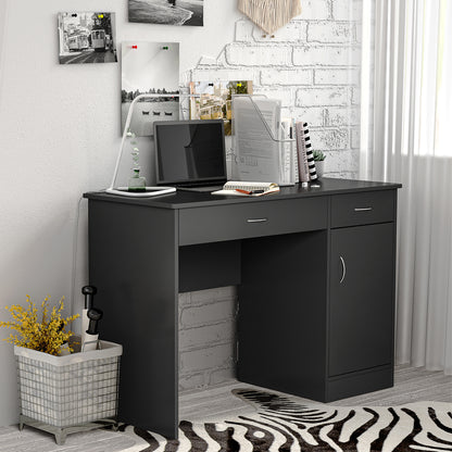 Computer Desk with Storage Drawers, Study Writing Table with Cabinet Adjustable Shelf for Home Office Workstation Bedroo