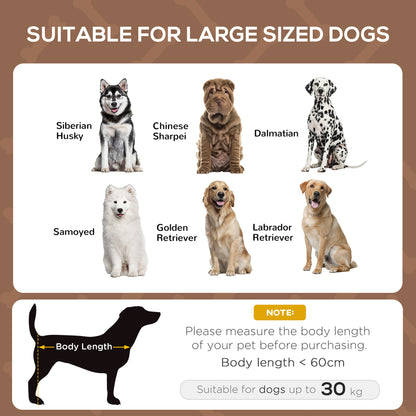 Elevated Dog Bed with Canopy, Portable Raised Dog Cot for L Sized Dogs, Indoor & Outdoor, 36" x 30" x 35", Coffee